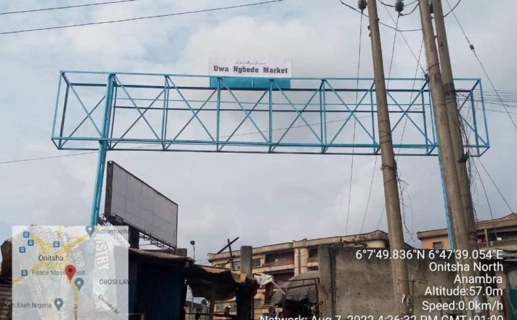 Entrance Market Arcade Uwangbede market 2 along Onitsha-Owerri road by Aba Park Section, Onitsha (2)